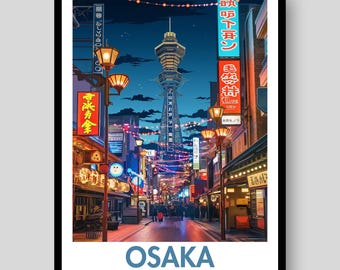 Osaka Poster - Japan Poster - Osaka - Osaka Wall Art - Japanese Poster - Japanese  Wall Art - Japanese Decor - Osaka Print - Japanese Print