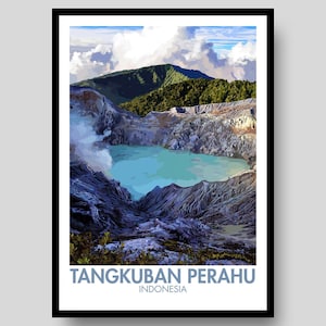 Tangkuban Perahu vulkanaffisch - Java Indonesien Travel Print