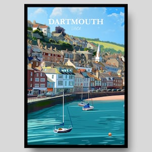 Dartmouth Poster - Devon Poster - Dartmouth - Travel Poster - Devon - Dartmouth College - Devon Print - South Devon Art - Exeter - Torquay