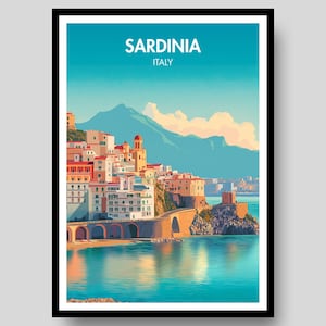 Sardinia Poster - Italy Poster - Sardinia - Italian Poster - Italy - Sardinia Print - Italy Wall Art - Map Of Sardinia -Sardinia Wall Art