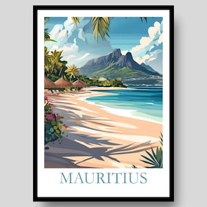 Mauritius Poster - Africa Poster - Beach Poster - Mauritius - Ocean Poster - Travel Poster - Mauritius Print - Mauritius Wall art - Africa