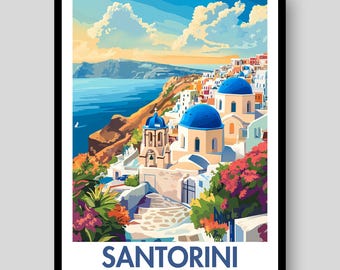 Santorini Poster - Santorini Wall Art - Greek Poster - Santorini - Greece Poster - Greek - Santorini Print - Greece - Santorini Painting