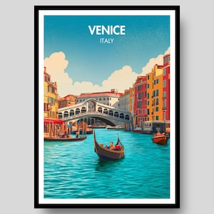 Venice Poster - Italy Poster - Venice - Italian Poster - Venice Painting - Venice Print - Venice Canal - Venice Wall Art - Venice Print