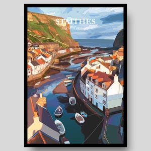 Staithes Poster - North Yorkshire Poster - Staithes - Yorkshire Poster - North Yorkshire - Staithes Art - Yorkshire - Yorkshire Gift