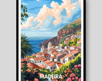 Poster Madeira - Arte Madeira - Poster Portogallo - Madeira - Portogallo - Madeira Wall Art - Madeira Portogallo - Stampa Portogallo -Portuguesa Poster