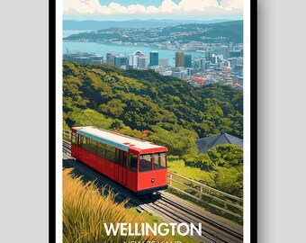 Plakat Wellington - Plakat z Nowej Zelandii - Sztuka ścienna Wellington - Sztuka Nowej Zelandii - Wellington - Druk z Nowej Zelandii - Sztuka ścienna Wellington