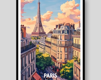 Eiffel Tower Paris Poster – Elegant French Travel Print