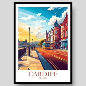 Cardiff Poster - Wales Poster - UK Wall Art - Cardiff Print - Travel Poster - Cardiff - City Poster - Cardiff Prints -Wales Print -Welsh Art