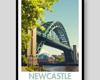 Póster de Newcastle - Newcastle upon Tyne - Arte mural de Newcastle - Newcastle United - Impresión de Newcastle - Arte mural del Reino Unido - Newcastle - Arte de Newcastle
