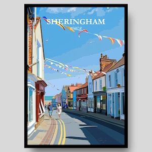 Sheringham Poster - Norfolk - Sheringham - Norfolk Poster - Norfolk Print - Norwich Poster - Norfolk Gift - Norfolk Map - Norfolk Wall Art