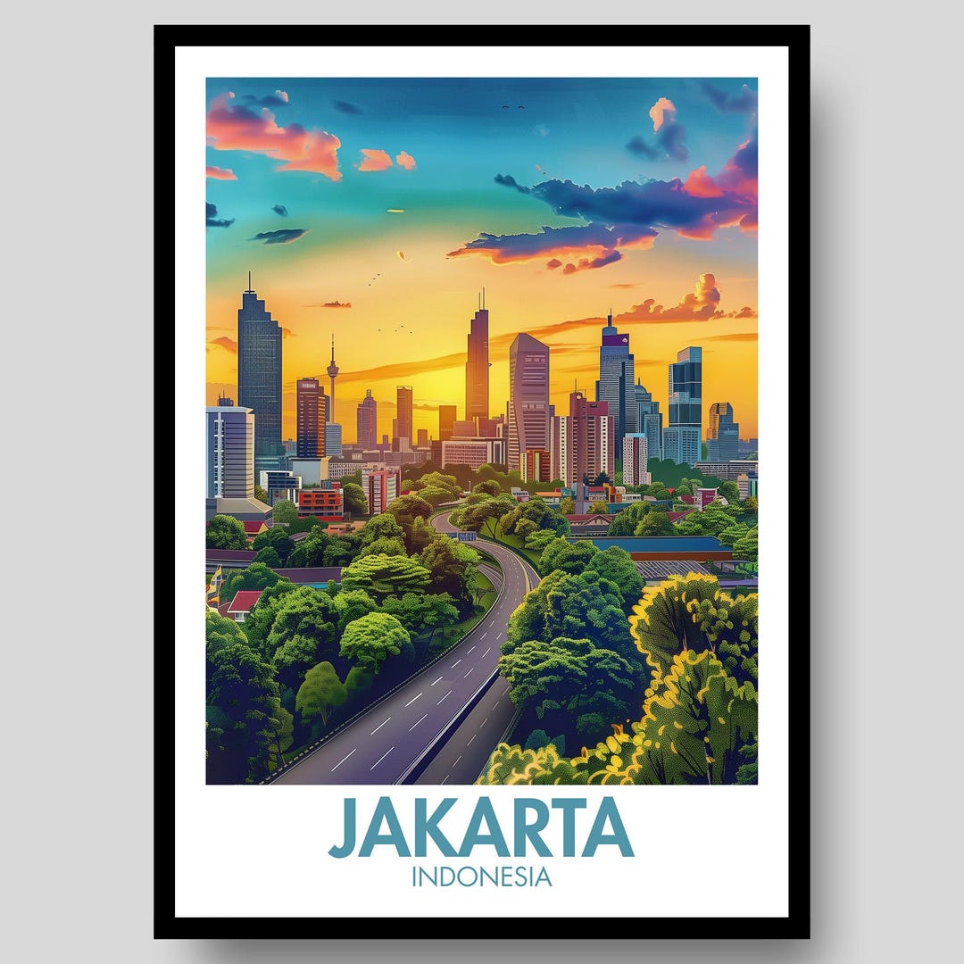 Jakarta Poster - Indonesia Poster - Jakarta Print - Indonesia - Jakarta ...