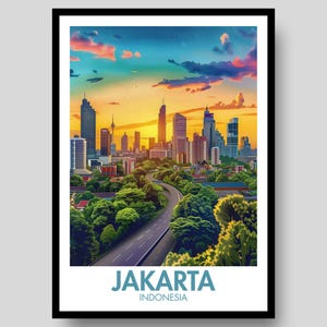 Jakarta poster - Indonesië poster - Jakarta print - Indonesië - Jakarta - Java - Jakarta print - Indonesische kunst - Indonesische muurkunst