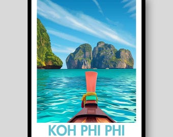 Koh Phi Phi Poster - Thailand Poster - Koh Phi Phi - Thailand - Thailand Wall Art - Thai Poster - Thailand Print - Koh Phi Phi Print - Thai