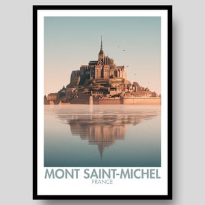 Mont Saint-Michel Poster - Mont Saint-Michel - Normandy Poster - France Poster - Normandy - French Poster - France - Mont St-Michel Print