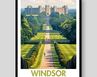 Windsor Castle Travel Print Windsor Castle Poster English Art