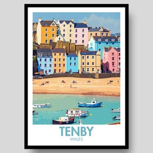 Tenby Poster - Welsh Gift - Tenby - Wales Poster - Tenby Print - Pembrokeshire - Wales - Welsh Poster - Cymru - Wales Print - Wales Wall Art