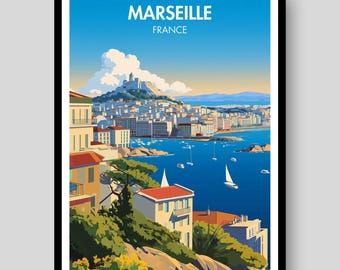 Marseille Poster - Marseille Wandkunst - Französischer Druck - Frankreich Geschenke