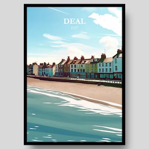 Póster de Deal - Póster de Kent - Póster de Deal - Póster costero - Kent - Póster de Inglaterra - Póster costero - Póster de viaje - Póster de playa - Impresión de Kent
