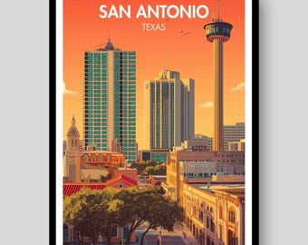San Antonio Poster - Texas Poster - San Antonio - Texas - San Antonio Print - Texas Wall Art - San Antonio Wall Art - San Antonio Art