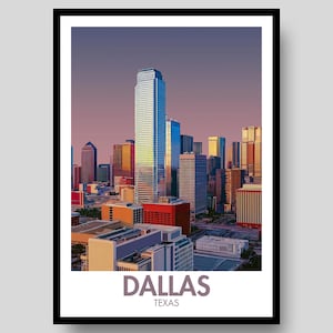 Dallas Poster - Dallas Texas Poster - Dallas - Texas Poster - Dallas Wall Art - Dallas Print - Texas - Texas Wall Art - Dallas Cowboys