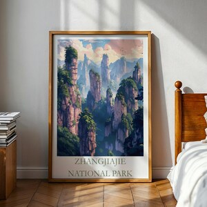 Zhangjiajie Nationalpark Poster - Chinesisches Poster - Nationalpark Poster - Landschaft Poster - Reise Poster - Zhangjiajie - China Wand Kunst