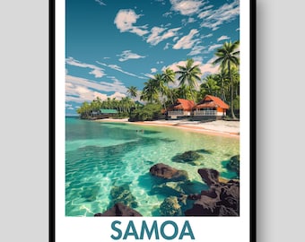 Póster de viaje de Samoa – Lámina artística de las islas del Pacífico Sur