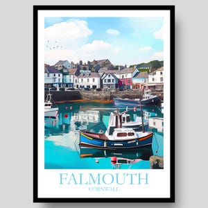 Falmouth Poster - Cornwall Poster - Cornish - Falmouth - Cornwall Wall Art - UK Wall Art - Cornwall Print - Cornwall - Cornwall Landscape