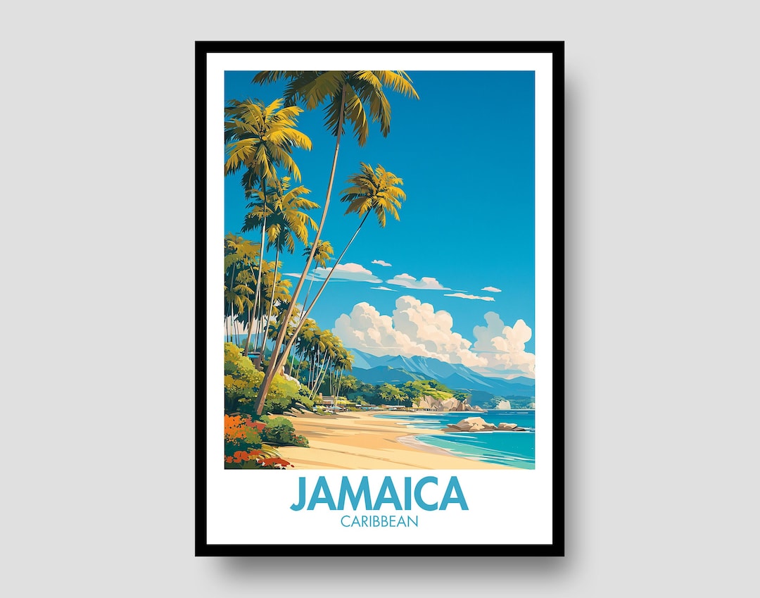 jamaica-travel-poster-jamaica-caribbean-wall-art-etsy