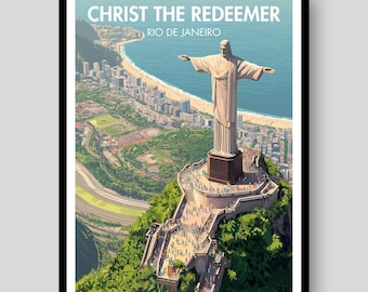 Poster Christus de Verlosser - Rio de Janeiro-poster - Christus de Verlosser - Brazilië-poster - Rio de Janeiro - Braziliaanse muurkunst - Brazilië