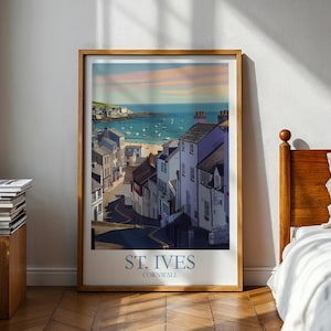 Affiche de St Ives - cadeau de Cornouailles - affiche de Cornouailles - St Ives - impression de Cornouailles - art mural de Cornouailles - peinture de Cornouailles - art mural côtier
