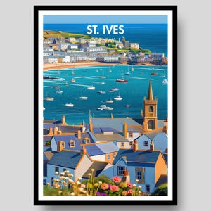 St Ives Poster - Cornish Gift - Cornwall Poster - St Ives - Cornwall Print - Cornwall Wall Art - Cornwall Art Print - Coastal Wall Art