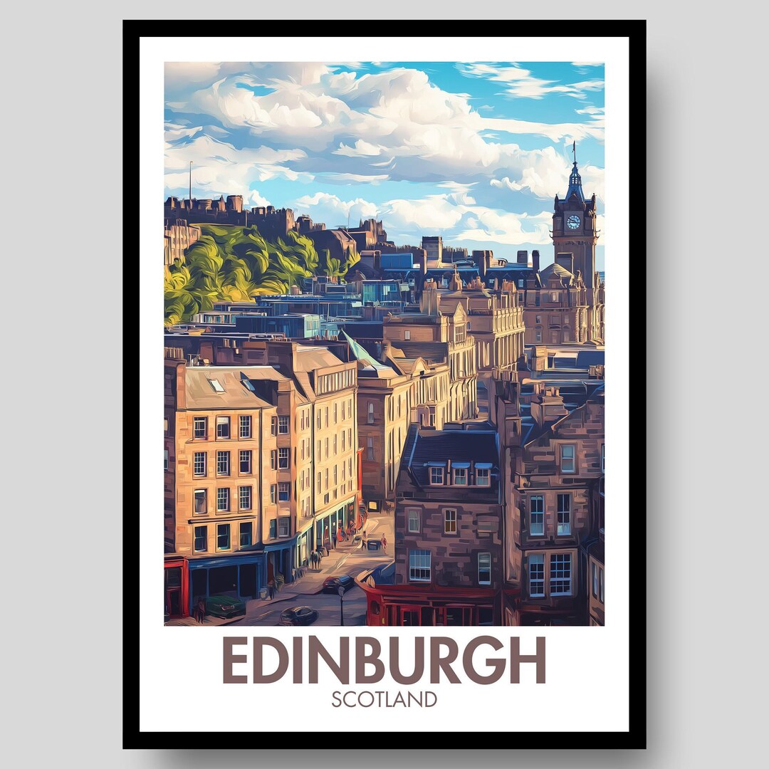 Edinburgh Castle Print – Scotland Travel Poster - Etsy
