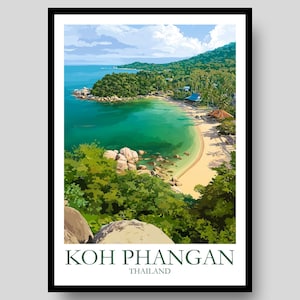 Koh Phangan Poster - Thailand Poster - Koh Phangan - Koh Samui - Thailand Wall Art - Thailand - Thai Poster - Thailand Gift - Thailand Print