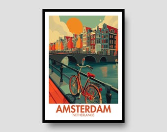 Poster di Amsterdam – Stampa artistica vintage dei Paesi Bassi