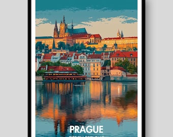 Prague Poster - Prague Wall Art - Czech Republic Poster - Prague - Czechia - Prague Print - Praha - Czech Republic - Prague Castle