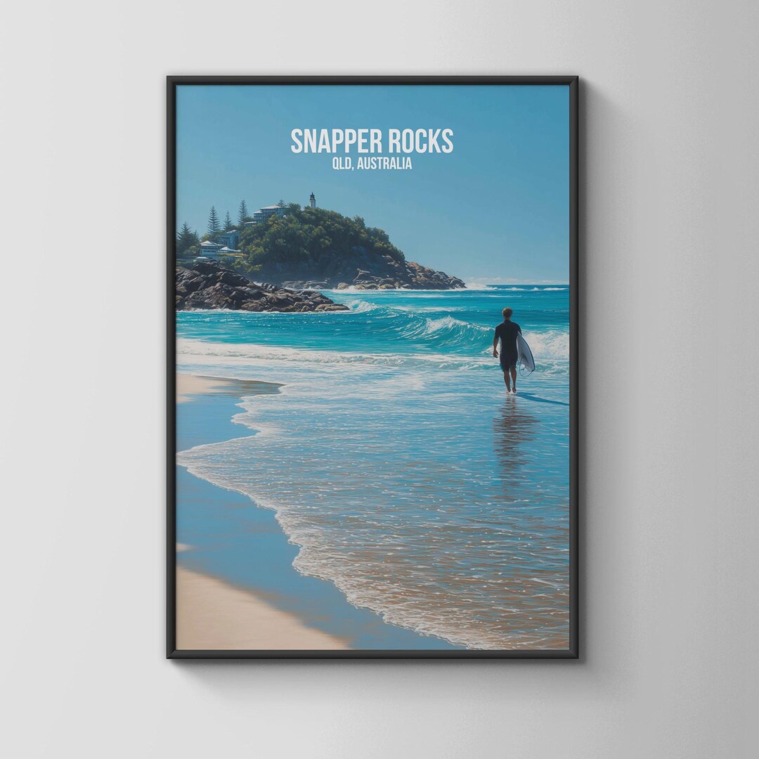 Snapper Rocks In Drawing Snapper Rocks QLD Australia Surf Poster Wall Art - Etsy Canada