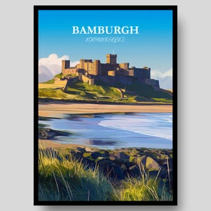 Bamburgh Poster - Bamburgh Castle - Northumberland - Castle Poster - Bamburgh - Northumberland Poster - Northumbria - Bamburgh Castle Art
