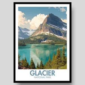 Glacier National Park Poster - Glacier National Park - Montana Poster - Glacier - Montana - National Park Poster - Montana Wall Art