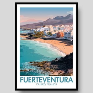 Póster de Fuerteventura - Póster de las Islas Canarias - Impresión de Fuerteventura - Impresión de Fuerteventura - Impresión de España - Islas Canarias - Arte mural de Fuerteventura