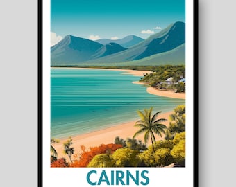 Cairns & Great Barrier Reef Vintage Reiseplakat
