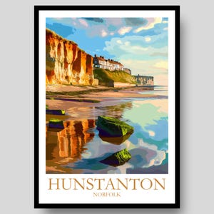 Hunstanton Poster - Norfolk - Hunstanton - Norfolk Poster - Norfolk Print - Norwich Poster - Norfolk Gift - Norfolk Art - Norfolk Wall Art