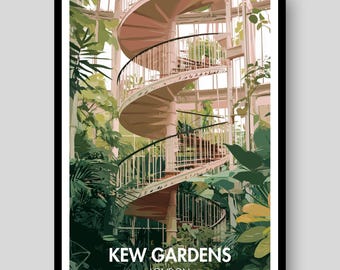 Póster de Kew Gardens - Póster de Londres - Kew Gardens - Londres - Impresión de Kew Gardens - Impresión de Londres - Arte mural de Londres - Regalo de Londres - Póster de viaje