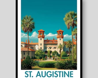St. Augustine Poster - Florida Poster - St. Augustine - Florida - St. Augustine Print - St. Augustine Wall Art - Florida Map - Florida Print