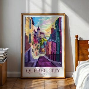 Affiche de la ville de Québec - Affiche du Canada - Affiche du Québec - Affiche de la ville - Québec - Affiche de voyage - Art mural sur toile - Affiche de voyage du Canada