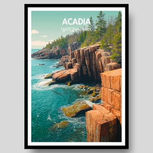 Acadia National Park Poster - Acadia National Park - Maine Poster - Acadia Art- Maine - Acadia Wall Art - Acadia Print -National Park Poster