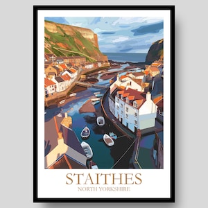 Staithes Poster - North Yorkshire Poster - Staithes - Yorkshire Poster - North Yorkshire - Staithes Art - Yorkshire - Yorkshire Wall Art