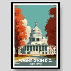 Washington D.C.-poster - Washington DC-afdruk - Washington D.C. - Washington-poster - Washington DC-kunst - Washington DC-muurkunst - Washington