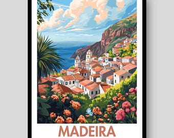 Poster di viaggio di Madeira, Portogallo – Stampa artistica per una fuga sull'isola