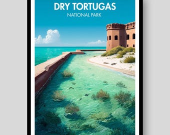 Dry Tortugas Poster - Dry Tortugas Print - Florida Poster - Dry Tortugas Wall Art - Dry Tortugas Gifts - Key West Poster - Florida Wall Art