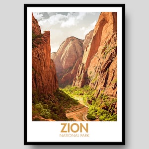 Zion Nationalpark Poster - Zion Nationalpark - Nationalpark Poster - Zion - Zion Poster - Arizona - Zion Wandkunst - Zion Print - Utah